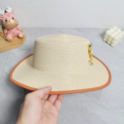 Yves Saint Laurent popular flat top straw hat - Image 6