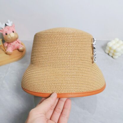 Yves Saint Laurent popular flat top straw hat - Image 6