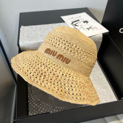 Miu Miu Simple Raffia Hat - Image 7