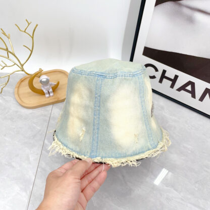 Miu Miu Simple Denim Bucket Hat for Men and Women - Image 7