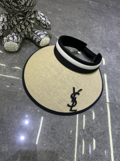 Yves Saint Laurent black vinyl sun hat - Image 6