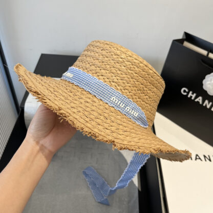 Miu Miu raffia straw bowler hat - Image 7