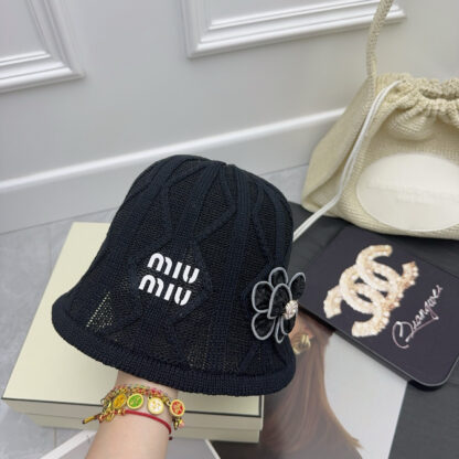 Miu Miu Fashion Knit Bucket Hat - Image 7
