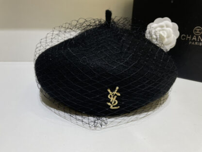 Yves Saint Laurent mesh wool beret - Image 5