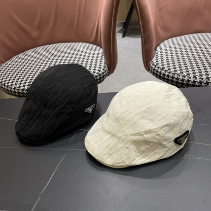 Prada Spring and Summer Lightweight Fashion Retro Peaked Cap - Image 6