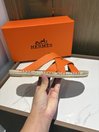Hermès men's versatile, comfortable, non-slip orange casual slippers - Image 6