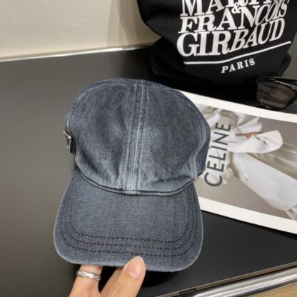 Prada denim inverted triangle baseball cap - Image 6