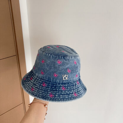 Saint Laurent contrast embroidered denim bucket hat - Image 5