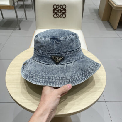 Prada new washed old denim bucket hat - Image 6