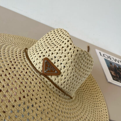 Prada Sunshade Large Straw Hat - Image 6