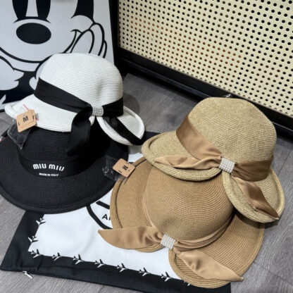 Miu Miu Casual Simple Rolled Brim Bucket Hat - Image 7