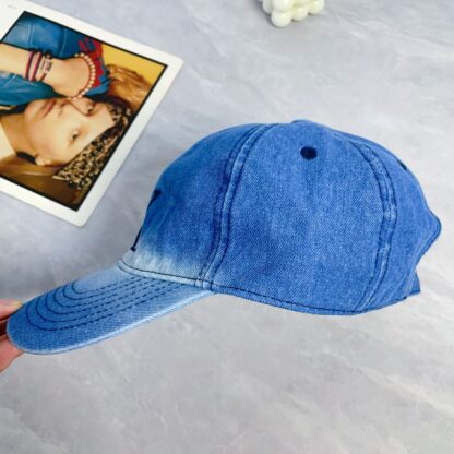 Calvin Kleinf washed denim baseball cap - Image 6