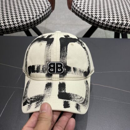 Balenciaga niche graffiti double B denim baseball cap - Image 5