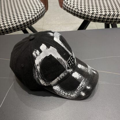 Balenciaga niche graffiti double B denim baseball cap - Image 3