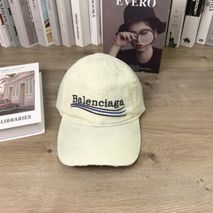 Balenciaga letter embroidered soft top washed distressed cut hole personalized baseball cap - Image 6