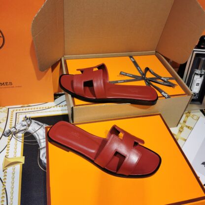Hermès latest red handmade slippers - Image 6