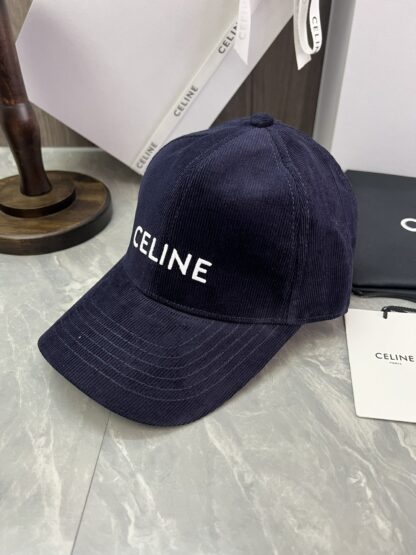 Cotton velvet baseball cap with Celine logo patch - Image 6