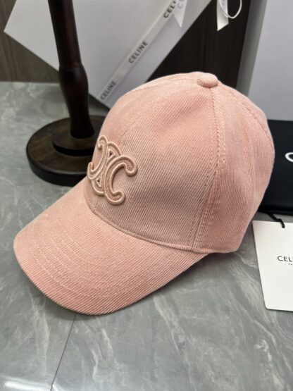 Celine logo patch cotton velvet baseball cap - Image 6