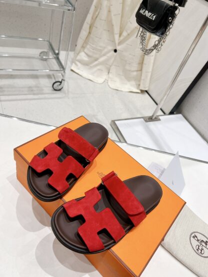 Hermès Spring and Summer New Red Comfort Slippers - Image 6