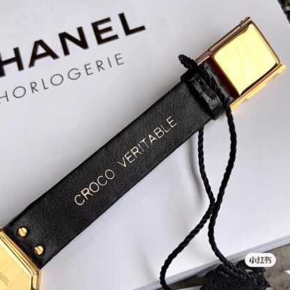 Chanel Black Gold Sugar Cube Women's Quartz Watch - Image 6