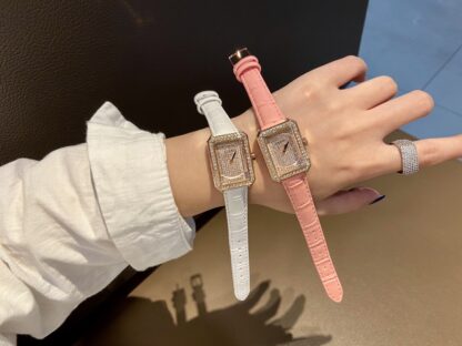 Chanel stylish simple square full diamond watch - Image 7