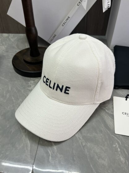 Celine logo patch cotton velvet baseball cap - Image 6
