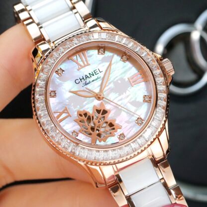 Chanel diamond-set literal hollow flower braid design watch - Image 6