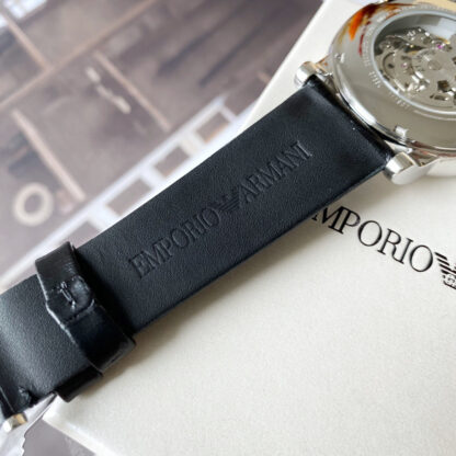 Armani 1981 Silver Hollow Transparent Strap Automatic Mechanical Watch - Image 6
