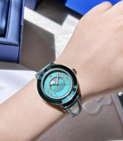 Swarovski Sky Moon Phase Quartz Leather Watch - Image 6