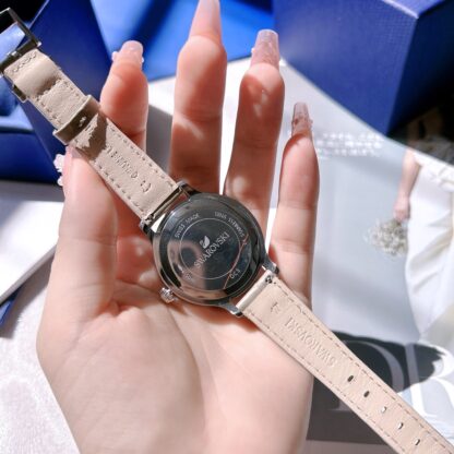 Swarovski Sky Moon Phase Quartz Leather Watch - Image 6