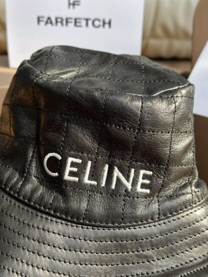 Celine sheepskin diamond high fashion bucket hat - Image 6