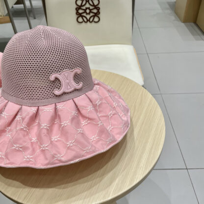 Celine color plastic sunscreen breathable sun hat - Image 5
