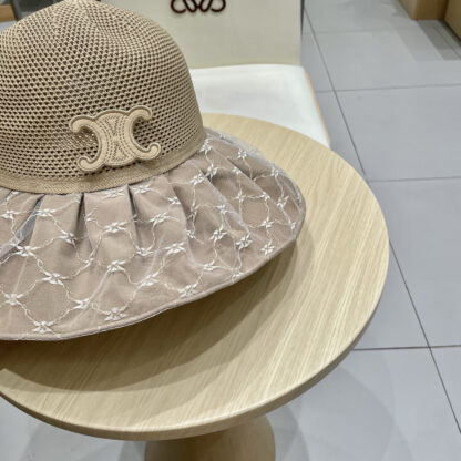 Celine color plastic sunscreen breathable sun hat - Image 5
