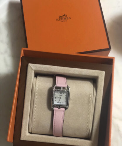 Hermes Sakura Pink Mother-of-Pearl Diamond Watch - Image 3