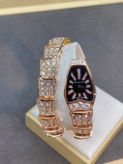 Bulgari rose gold two-circle snake watch - Image 6