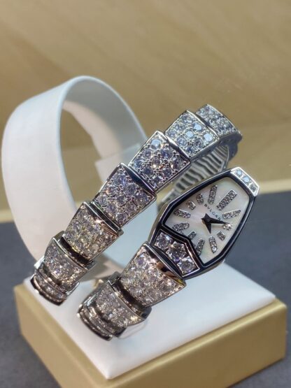 Bulgari white gold two-circle snake watch - Image 6