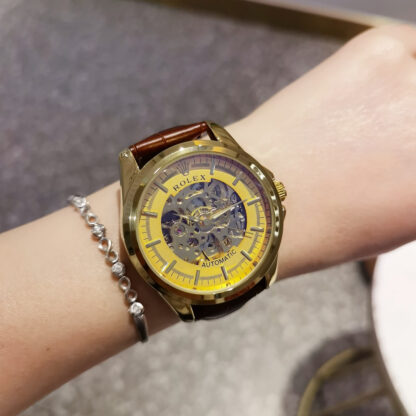 Rolex genuine leather strap + double push butterfly buckle - Image 6