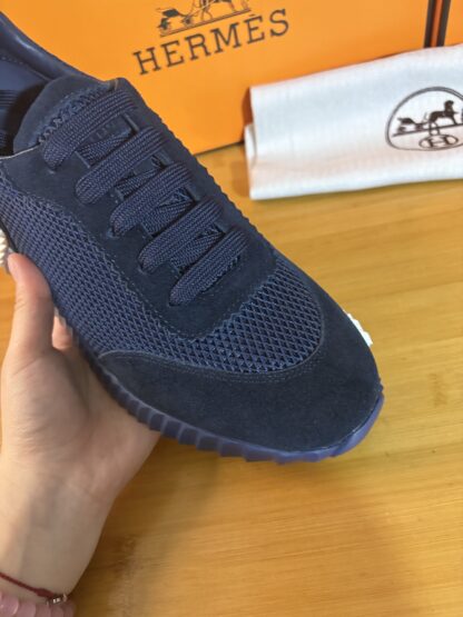 Hermès classic dark blue couple breathable casual sports shoes - Image 6
