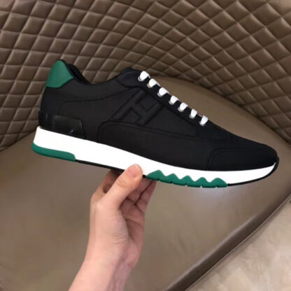 Hermès Paris catwalk simple classic black and green casual shoes - Image 6