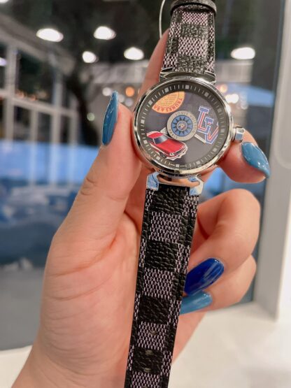 Louis Vuitton printed leather belt with presbyopic watch - Image 6