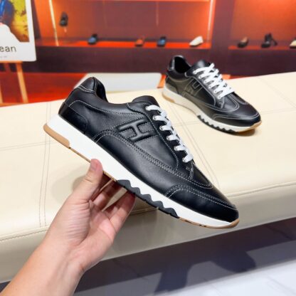 Hermès Paris catwalk simple classic black and white casual shoes - Image 6