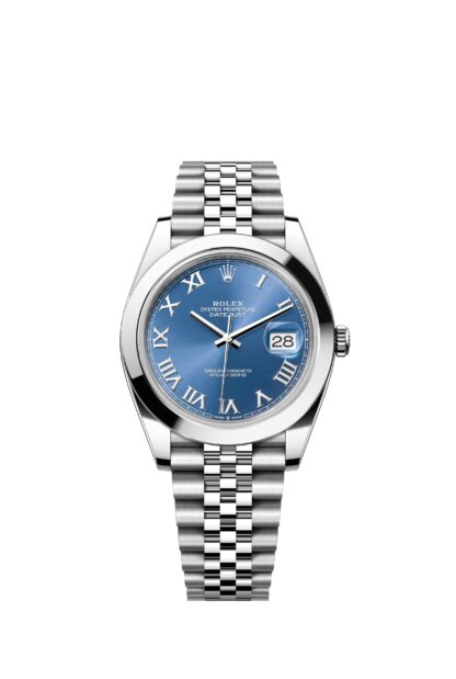 Rolex 41mm Datejust white case beveled bezel five-bead strap - Image 6