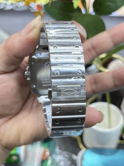 Cartier Santos grey dial mechanical watch - Image 5