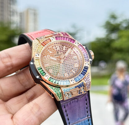 Hublot Big Bang "One Click" Stainless Steel Rainbow Watch - Image 6
