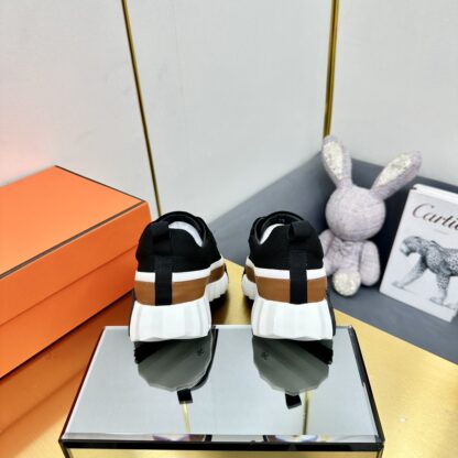 Hermès classic couple style black and brown color matching sports casual shoes - Image 6