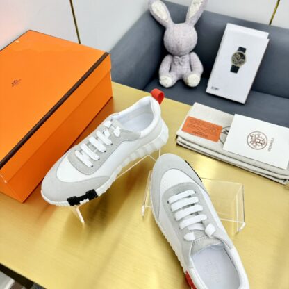 Hermès classic couple style white and gray color matching sports casual shoes - Image 6
