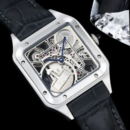Cartier Santos Skeleton Series Elegant Mechanical Watch - Image 6
