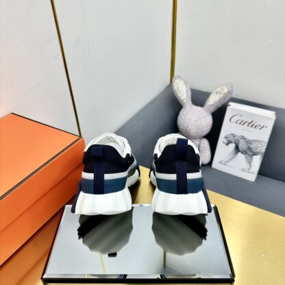Hermès Spring and Summer Classic Couple Black and Blue Colorblock Sports Casual Shoes - Image 6