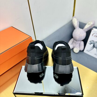 Hermès Spring and Summer Classic Couple Black Sports Shoes - Image 6