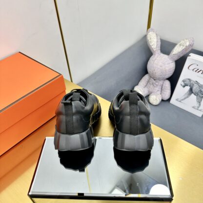 Hermès Spring and Summer Classic Couple British Black Sports Casual Shoes - Image 6